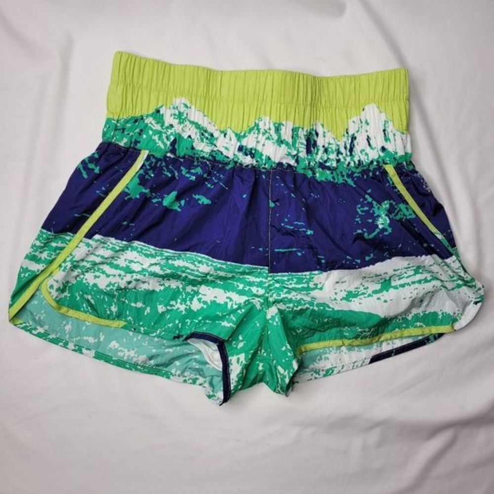 NEW L FREE PEOPLE MOVEMENT beach blue WAY HOME TRAVEL shorts + liner LARGE NWT